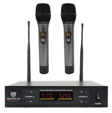 Rockville RWM65U Dual UHF 15 Channel Metal Handheld Wireless Microphone System for sale  Shipping to South Africa