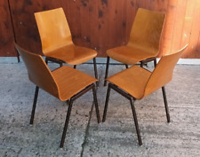 4x Apilables Sillas de Comedor Silla Madera Industria Sillas Vintage Nogal 60er segunda mano  Embacar hacia Argentina