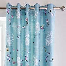 Dunelm Heavenly Hummingbird Duck Egg Blackout Eyelet Curtains 66” X 54” RRP £45 for sale  Shipping to South Africa