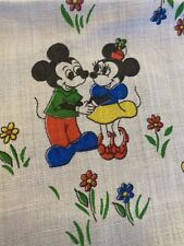 Painel bebê anos 70 vintage algodão Mickey & Minnie Mouse flores Disney 12 x 12" comprar usado  Enviando para Brazil