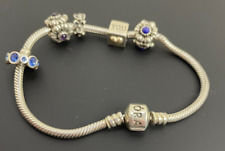 Autêntica pulseira de prata Pandora com 2 berloques autênticos de prata + 3 outros berloques comprar usado  Enviando para Brazil