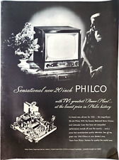 Philco 20 polegadas TV vintage 1952 anúncio televisão eletrônica revista impressão comprar usado  Enviando para Brazil