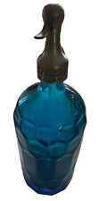 Vintage Argentinian 1930s Industrial Soda Seltzer Blue Bottle Vazouez Delucchi for sale  Shipping to South Africa