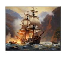 Naval battle scene for sale  Shipping to Ireland