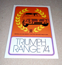 Triumph range brochure for sale  CROWTHORNE