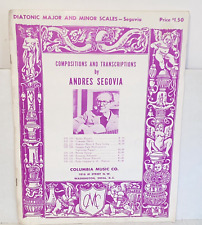 Partitura musical de guitarra vintage 1953 Andrés Segovia escalas mayores y menores segunda mano  Embacar hacia Mexico