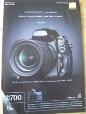 NIKON D700 FX FORMAT SENSOR CAMERA ADVERT APPROX A4 SIZE FILE N for sale  Shipping to South Africa