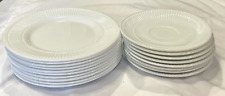 10 WHITE MARTHA STEWART BALUSTRADE SALAD PLATES + 8 FREE SAUCERS -FREE SHIP for sale  Shipping to South Africa