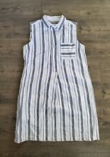 Usado, Vestido listrado preto branco Liz Claiborne linho mistura de algodão tamanho P comprar usado  Enviando para Brazil