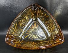 VINTAGE MID CENTURY MODERN HAZEL ATLAS TRIANGLE AMBER ASHTRAY for sale  Shipping to South Africa