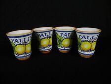 Juego de 4 vasos de cerámica Pallini Limoncello pintados a mano de colección Deruta Italia segunda mano  Embacar hacia Argentina