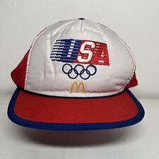 McDonalds Hat USA Olympics 1984 Vintage Snap Back Embroidered Trucker Cap Rare for sale  Shipping to South Africa