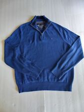 Tommy Hilfiger Suéter Mens Grande Algodão Azul Malha Sólida 1/4 Zip Adulto comprar usado  Enviando para Brazil