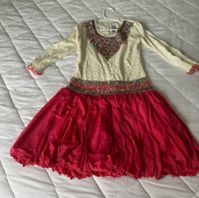 Used, Indian girls outfit size 28, 5-6 years dress beading stretch for sale  Shipping to South Africa