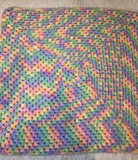 Usado, NOVO cobertor de bebê de crochê feito à mão laranja afegão, amarelo, rosa, azul roxo 28x28 comprar usado  Enviando para Brazil