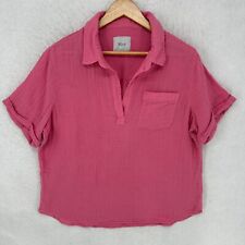 Camisa de mujer Rails grande rosa sabana con cuello orgánico algodón segunda mano  Embacar hacia Argentina
