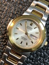 Citizen Eco Drive Sapphire WR100 relógio social feminino prata/tom dourado funcionando comprar usado  Enviando para Brazil