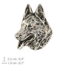 Owczarek Niemiecki typ 2 - posrebrzana broszka z wizerunkiem psa Art Dog  na sprzedaż  PL