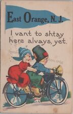 East Orange, Nueva Jersey: niños holandeses en bicicleta, de colección 1917 Nueva Jersey postal cómic segunda mano  Embacar hacia Argentina