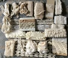 Lote de 18 encaje de algodón hecho a mano de abuela de colección años 30-50 - ribete de ganchillo de encaje segunda mano  Embacar hacia Argentina