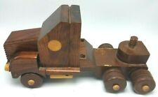 Brinquedo vintage feito à mão para caminhão reboque trator madeira manchada, usado comprar usado  Enviando para Brazil