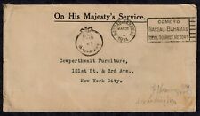 Bahamas 1935 Cubierta OHMS con CÍRCULO DE CORONA DE ANILLO ÚNICO PAGADO EN BAHAMAS RARA segunda mano  Embacar hacia Argentina