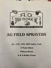 AgSpray 65, 110, 150, 200 Gallon Tank Field Sprayers Manual for sale  Glasgow