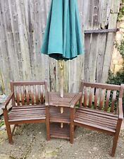 vintage garden bench Corner Love Seat With Umbrella , used for sale  Shipping to South Africa