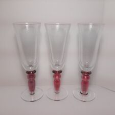 Copos bolha controlados Pottery Barn 3 champanhe vinho coquetel hastes rosa 9" comprar usado  Enviando para Brazil