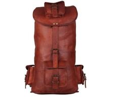 Mochila masculina de couro genuíno vintage 20" mochila carteiro bolsa satchel , usado comprar usado  Enviando para Brazil