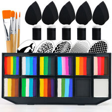 Used, Bowitzki Professional Split Cake Face Paint Kit with Sponges Stencils Brush Kit for sale  Shipping to South Africa