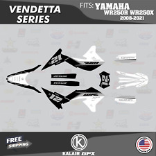 Kit de gráficos para YAMAHA WR250X WR250R (2008-2021) Vendetta - BLANCO, usado segunda mano  Embacar hacia Argentina