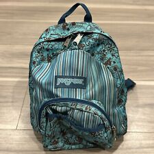 Antiga Mini Mochila Escolar JanSport Bolsa de Viagem Flores Florais Azul Pequena Acampamento, usado comprar usado  Enviando para Brazil