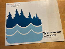 Wenonah Canoe 1978 Canoeing Boat Brochure / Catalog, used for sale  Lewisville