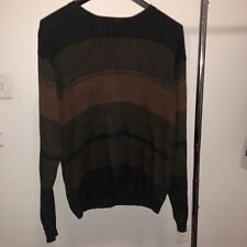 Suéter masculino Arrow tamanho M marrom gola redonda 100% algodão malha listrada com nervuras, usado comprar usado  Enviando para Brazil