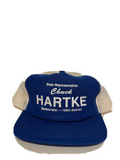 Vintage Puff Print Chuck Hartke State Representative Democratic Trucker Hat for sale  Shipping to South Africa