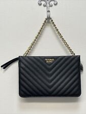 Used, Victoria Secret Bag Women's V-Quilted Black Clutch Gold Toned Chain for sale  Shipping to South Africa