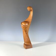 Escultura de madera de teca tallada ""madre"" firmada SIMON (RANDERS) Dinamarca MODERNA 17 segunda mano  Embacar hacia Argentina