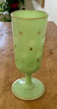 RARE Portieux Vallerysthal PV Green Opaline Glass Goblet Dots Gold Stars 6.5" for sale  Shipping to South Africa
