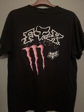 Fox Racing Shirt Adult Size L Monster Energy Black Pink Grunge Motor-cross(A36) for sale  Shipping to South Africa