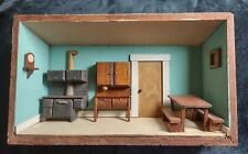 Estufa de cocina de madera en miniatura Diorama 3D colgante occidental americana años 1940-50 segunda mano  Embacar hacia Argentina