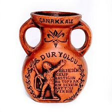 Antique Canakkale Turkish Ottoman WWI Memorial Vase Pottery Corporal Seyit for sale  Shipping to South Africa