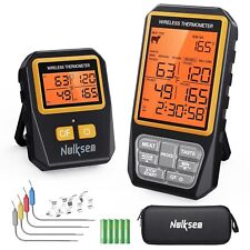 Nulksen Wireless Meat Thermometer, Accurate 4 Probes Digital Kitchen Thermometer, used for sale  Shipping to South Africa