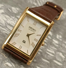 Seiko Slim Quartz Roman Numerals New Battery 26 mm Case Japanese Men Wrist Watch for sale  Shipping to South Africa
