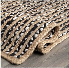 Alfombra 100 % algodón yute natural reversible alfombra trenzada para estar alfombra moderna segunda mano  Embacar hacia Argentina