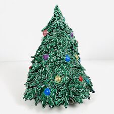 Vintage Atlantic Mold 15" Ceramic Christmas Tree Lighted Rare Mistletoe & Holly for sale  Lockport