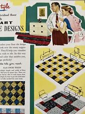 Folheto vintage Sears vinil piso azulejo amianto como instalar designs coloridos +, usado comprar usado  Enviando para Brazil
