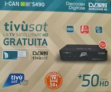 DECODER TIVUSAT ICAN S490 RICEVITORE DIGITALE TVSAT DVBS2 I-CAN SCR DCSS HDMI HD usato  Campagna