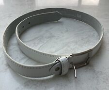 mens white leather belt for sale  UK
