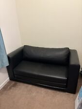 Black leather sofa for sale  COALVILLE